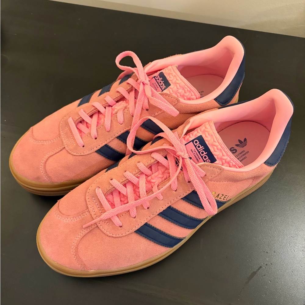 Adidas Pink and Navy Gazelle Sneakers